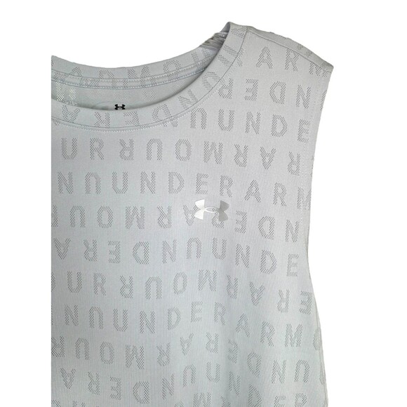 Under Armour Women's UA Velocity Wordmark Jacquard Tank Plus Size 2X Halo Gray - Picture 5 of 11